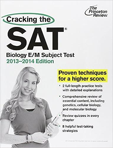 cracking the sat biology e/m subject test 2013-2014 2014 edition princeton review 0307945529, 978-0307945525