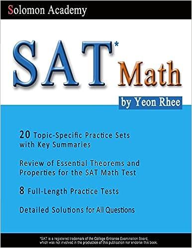 solomon academys sat math 1st edition yeon rhee 1494788403, 978-1494788407