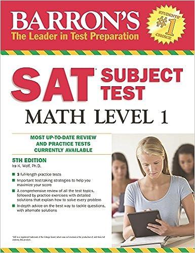 barrons sat subject test math level 1 most up to date review and practical test currently available 5th