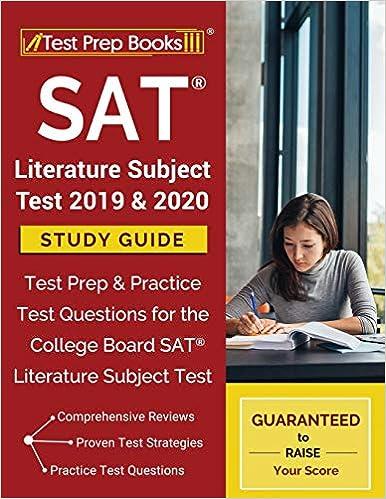 sat literature subject test 2019 and 2020 study guide test prep and practice test questions for the college