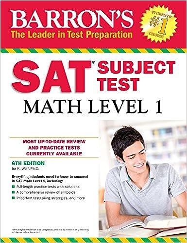 Barrons SAT Subject Test Math Level 1 Most Up To Date Review And Practical Test Currently Available