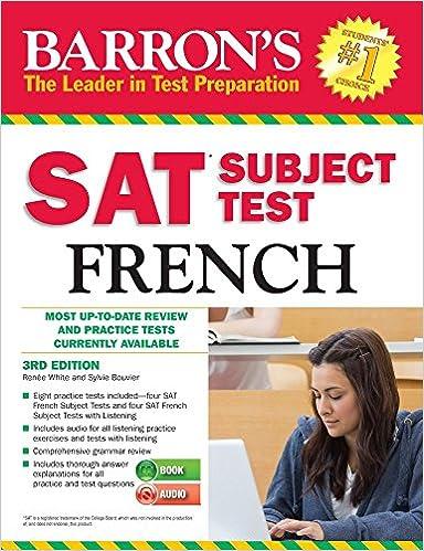 Barrons SAT Subject Test French Most Up To Date Review And Practical Test Currently Available