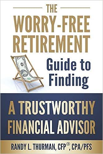 the worry free retirement guide to finding a trustworthy financial advisor 1st edition randy l. thurman