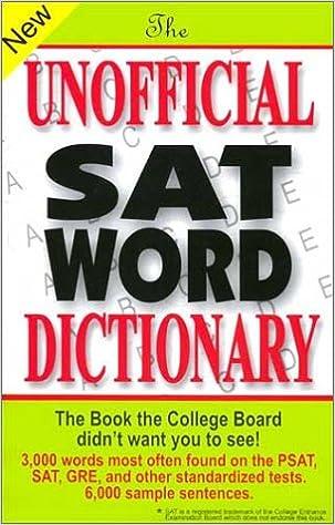 the unofficial sat word dictionary 1st edition sam burchers 0965242250, 978-0965242257