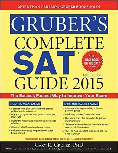grubers complete sat guide 2015 18th edition gary gruber 1402295731, 978-1402295737