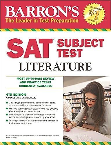 barrons sat subject test literature most up to date review and practical test currently available 6th edition