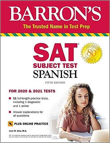 barrons sat subject test spanish for 2020-2021 test 5th edition jose m. diaz 143801225x, 978-1438012254