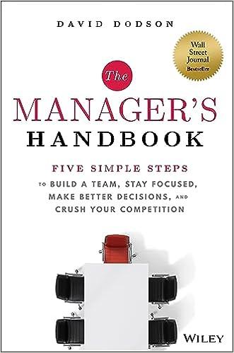 the managers handbook 1st edition david dodson 978-1394174072