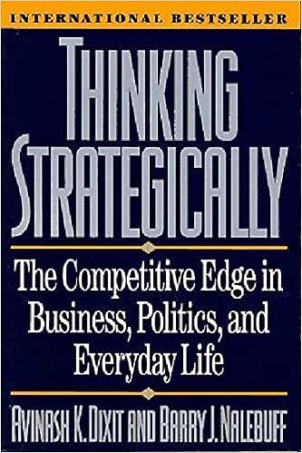 thinking strategically the competitive edge in business politics and everyday life 1st edition avinash k.