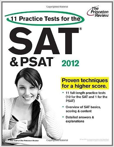 11 practice tests for the sat and psat 2012 2012 edition princeton review 0375428372, 978-0375428371