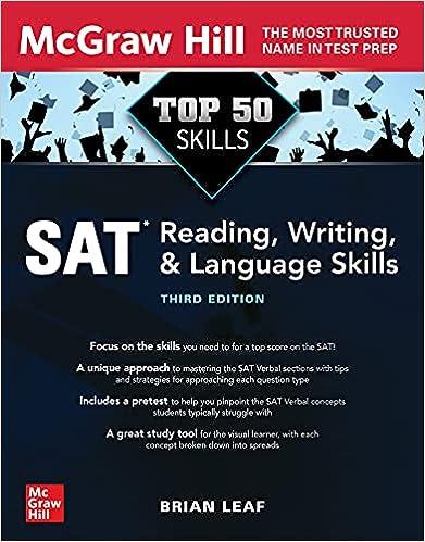 top 50 skills sat reading writing and language skills 3rd edition brian leaf 1264274785, 978-1264274789
