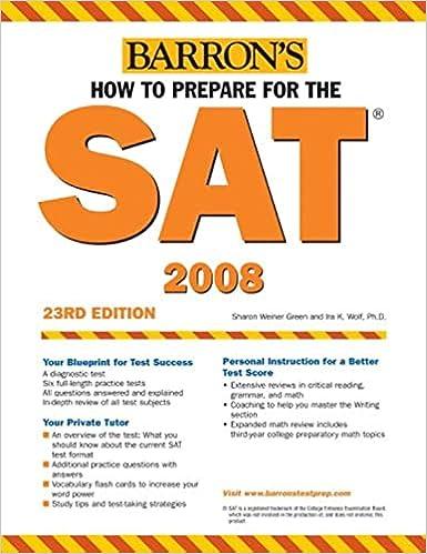 Barrons How To Prepare For The Sat 2008