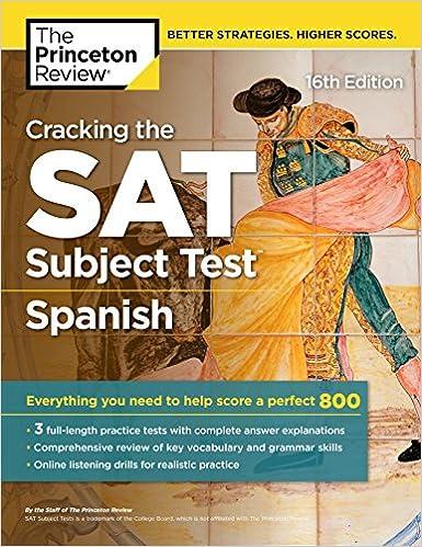 cracking the sat subject test in spanish 16th edition the princeton review 1524710822, 978-1524710828