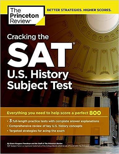 cracking the sat us history subject test 1st edition princeton review 0804125724, 978-0804125727