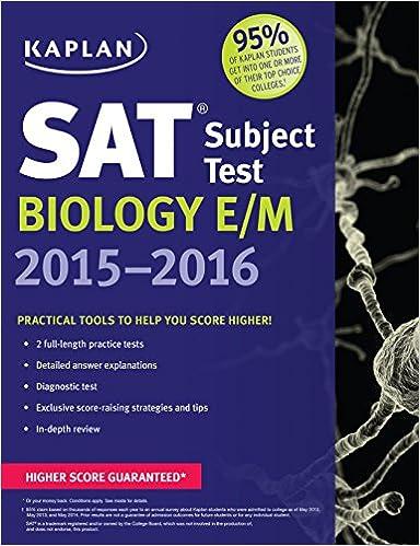 sat subject test biology e/m 2015-2016 2016 edition kaplan 161865845x, 978-1618658456