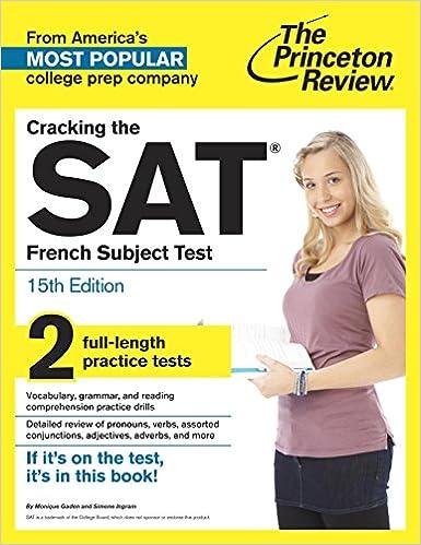 cracking the sat french subject test 15th edition princeton review 0804125708, 978-0804125703