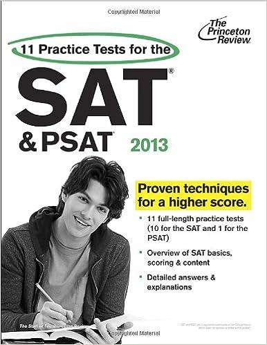 11 practice tests for the sat and psat 2013 2013 edition princeton review 0307944816, 978-0307944818