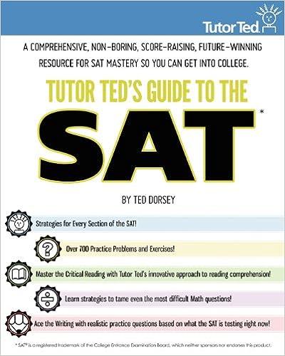 tutor teds guide to the sat 1st edition ted dorsey 0983447101, 978-0983447108
