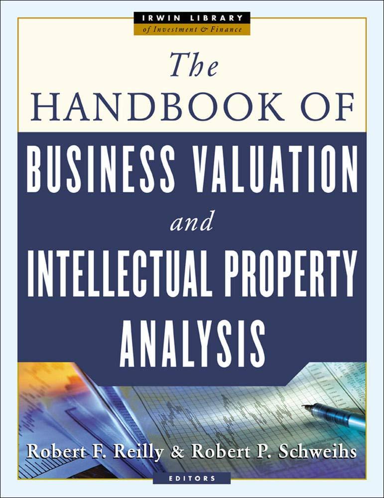 the handbook of business valuation and intellectual property analysis 1st edition robert reilly, robert