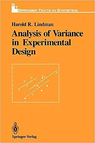 analysis of variance in experimental design 1st edition harold r. lindman 1461397243, 978-1461397243