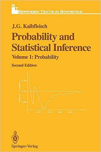 probability and statistical inference volume 1 probability 2nd edition j.g. kalbfleisch 146127009x,