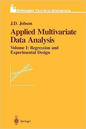applied multivariate data analysis regression and experimental design 1st edition j.d. jobson 1461269601,