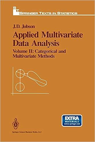 applied multivariate data analysis volume ii categorical and multivariate methods 1st edition j.d. jobson