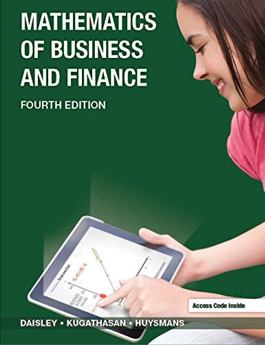 mathematics of business and finance 4th edition larry daisley, thambyrajah kugathasan, diane huysmans
