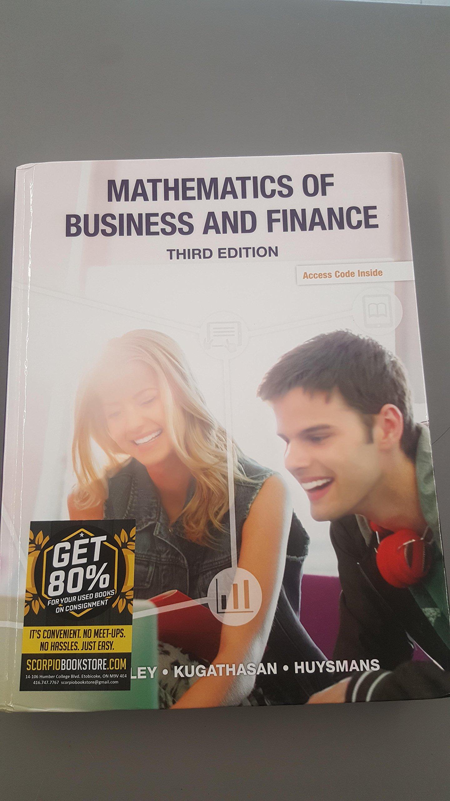 mathematics of business and finance 3rd edition larry daisley, thambyrajah kugathasan, diane huysmans