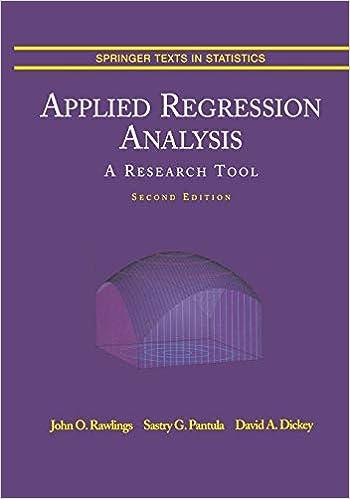 applied regression analysis a research tool 1st edition john o. rawlings , sastry g. pantula , david a.