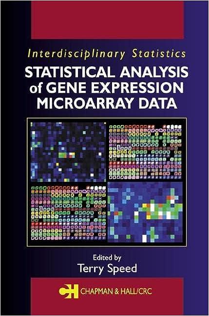 statistical analysis of gene expression microarray data 1st edition terry speed ? 1584883278, 978-1584883272