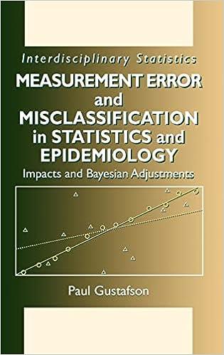 measurement error and misclassification in statistics and epidemiology impacts and bayesian adjustments 1st