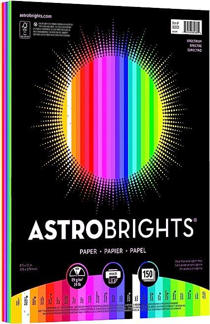 astrobrights color paper 25 color assortment 150 sheets  astrobrights b01guuarv0