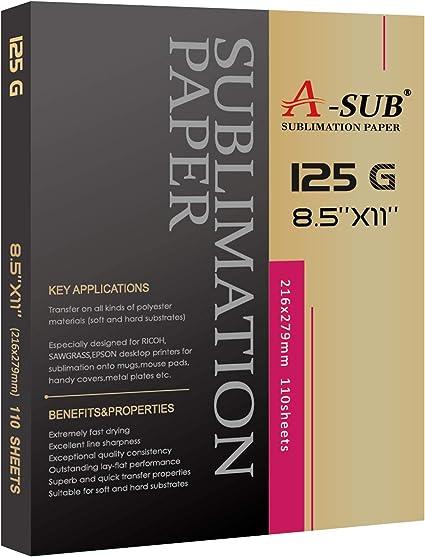 a-sub sublimation paper 110 sheets  a-sub b06xsb4m8j