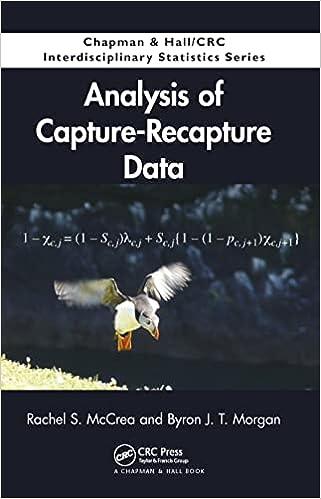 analysis of capture recapture data 1st edition rachel s. mccrea, byron j. t. morgan 978-1439836590