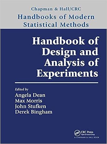 handbook of design and analysis of experiments 1st edition angela dean, max morris, john stufken 0367570416,