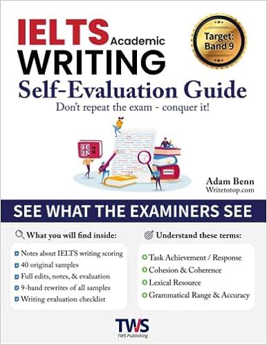 ielts academic writing self evaluation guide target band 9 1st edition adam benn b09twhlk7t, 979-1196517861