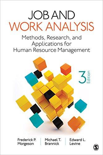 job and work analysis methods research and applications for human resource management 3rd edition frederick