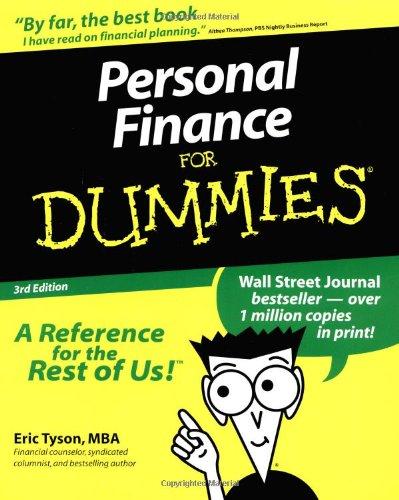 personal finance for dummies 3rd edition eric tyson 0764552317, 978-0764552311