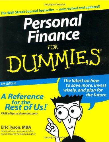 personal finance for dummies 4th edition eric tyson 0764525905, 978-0764525902