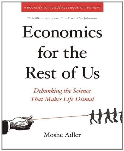 economics for the rest of us debunking the science that makes life dismal 1st edition moshe adler 1595586415,