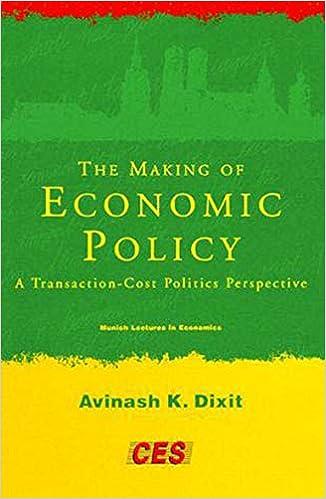 the making of economic policy a transaction cost politics perspective 1st edition avinash k. k. dixit