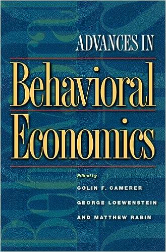 advances in behavioral economics the roundtable series in behavioral economics 1st edition colin f. camerer,