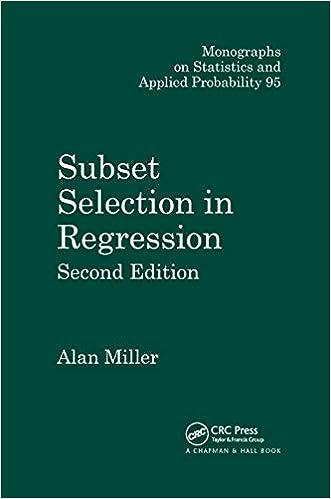 subset selection in regression  monographs on statistics and applied probability 95 2nd edition alan miller