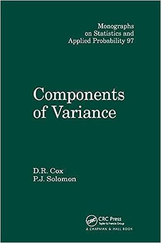 components of variance monographs on statistics & applied probability book 97 1st edition d.r. cox