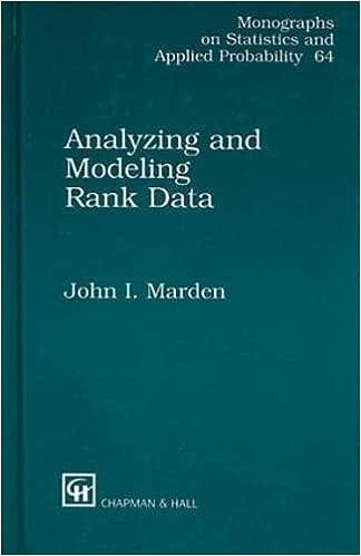 analyzing and modeling rank data  monographs on statistics and applied probability 64 1st edition john i