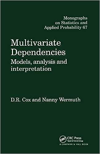 multivariate dependencies  monographs on statistics and applied probability 67 1st edition d.r. cox, nanny