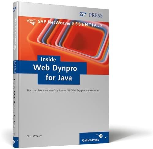 inside web dynpro for java 1st edition chris whealy 1592290388, 978-1592290383