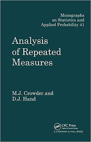 analysis of repeated measures monographs on statistics and applied probability 41 1st edition martin j.