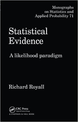 statistical evidence a likelihood paradigm  monographs on statistics and applied probability 71 1st edition